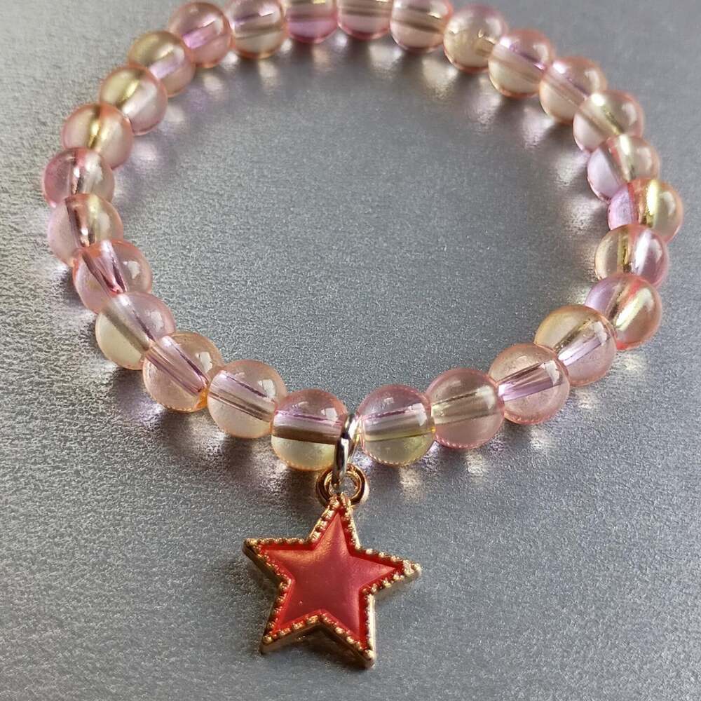 Handmade 5" Kids Star Bracelet - Pink